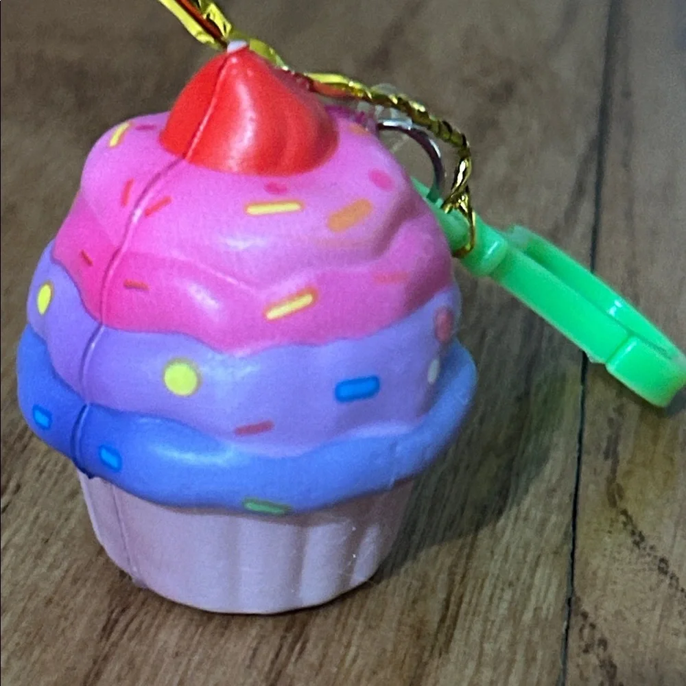 Free Gift w/ purchase - Small Colorful Squishy Cupcake Keychain - Picture 2 of 3
